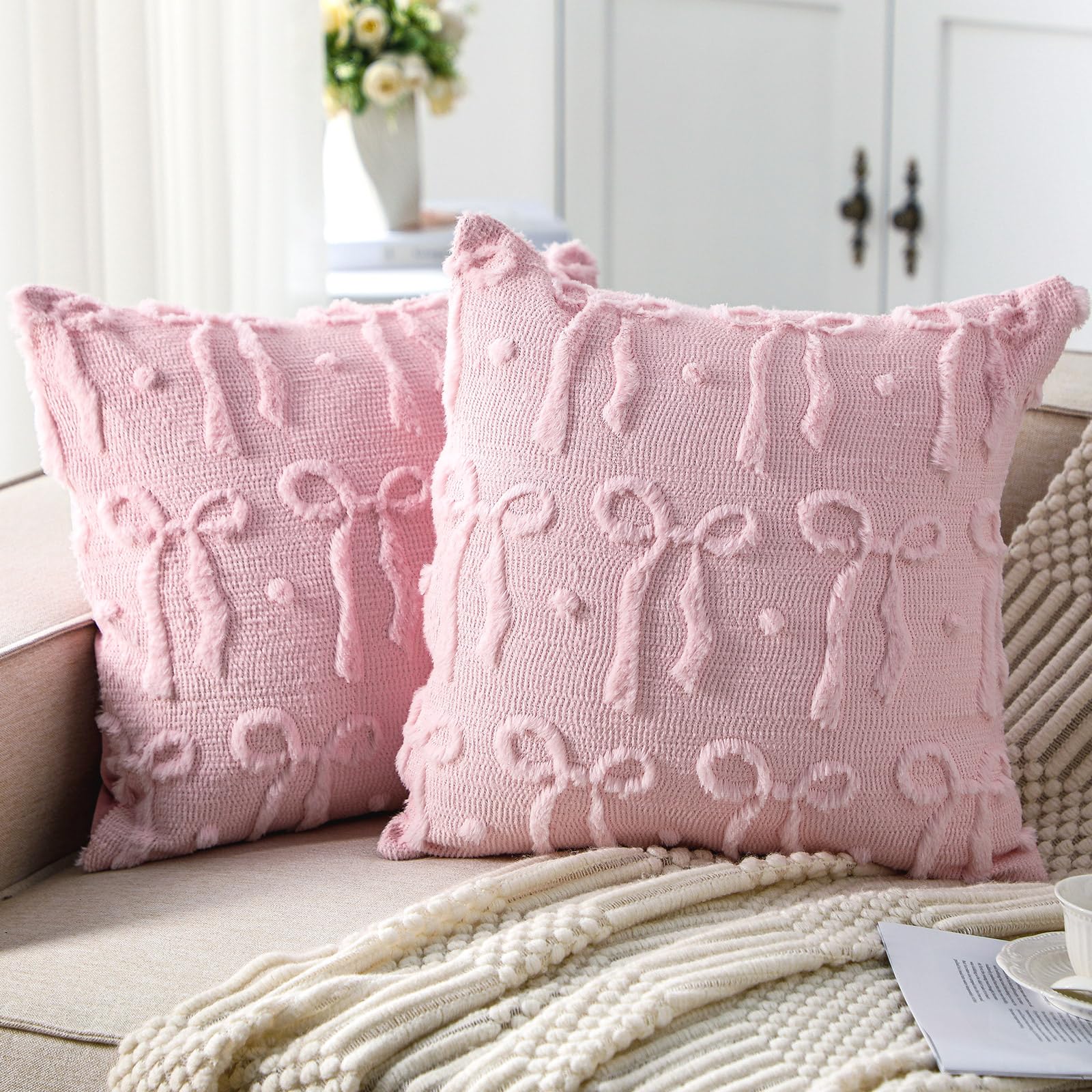 Pillow Insert 18X18 - Roze Strik Sierkussen Covers 18x18 Coquette