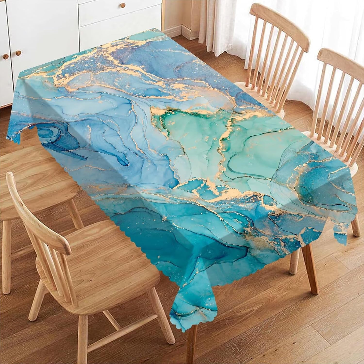 Luxe teal marmeren vloeibare t - Home Textiles Premium recensie en prijs